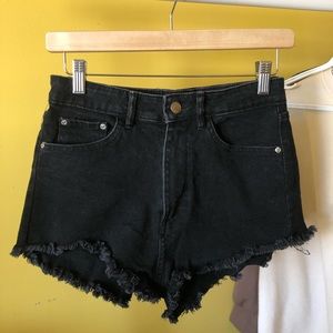 Zara Black High Waisted Denim Shorts